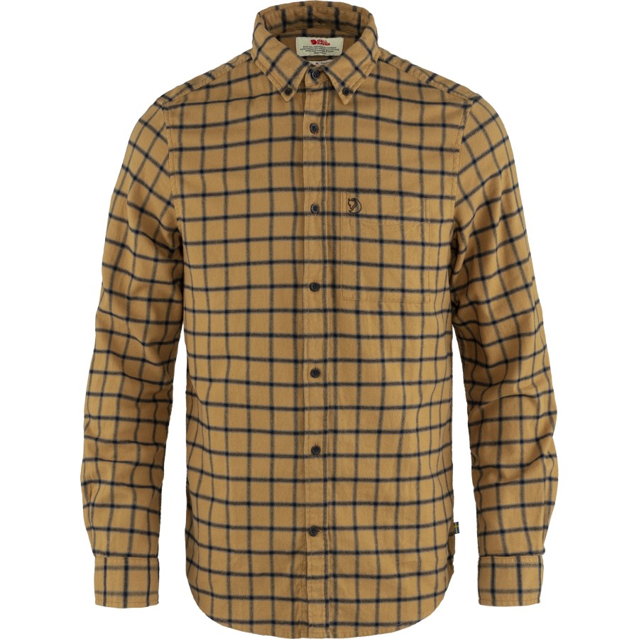 Fjällräven Outlets Buckwheat Brown-Dark Navy Övik Flannel Shirt M