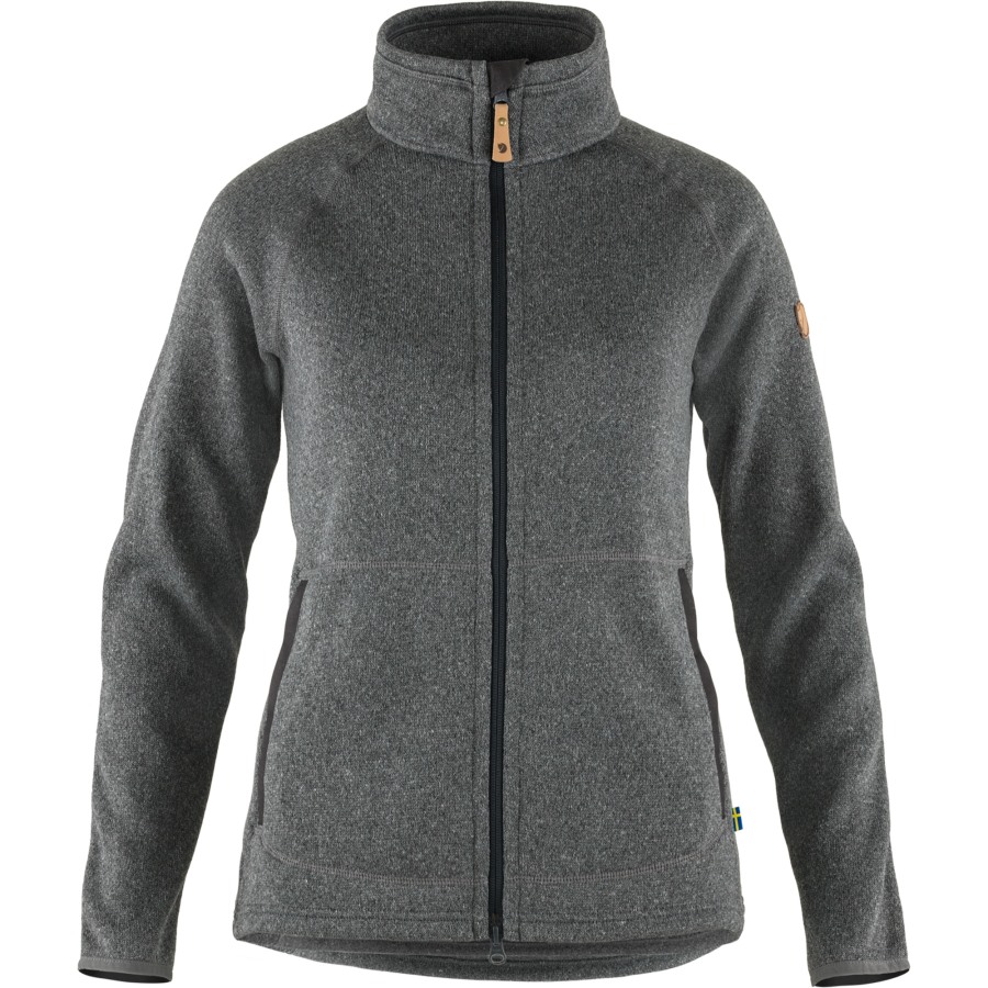 Dark Grey Fjällräven Outlets Övik Fleece Zip Sweater W
