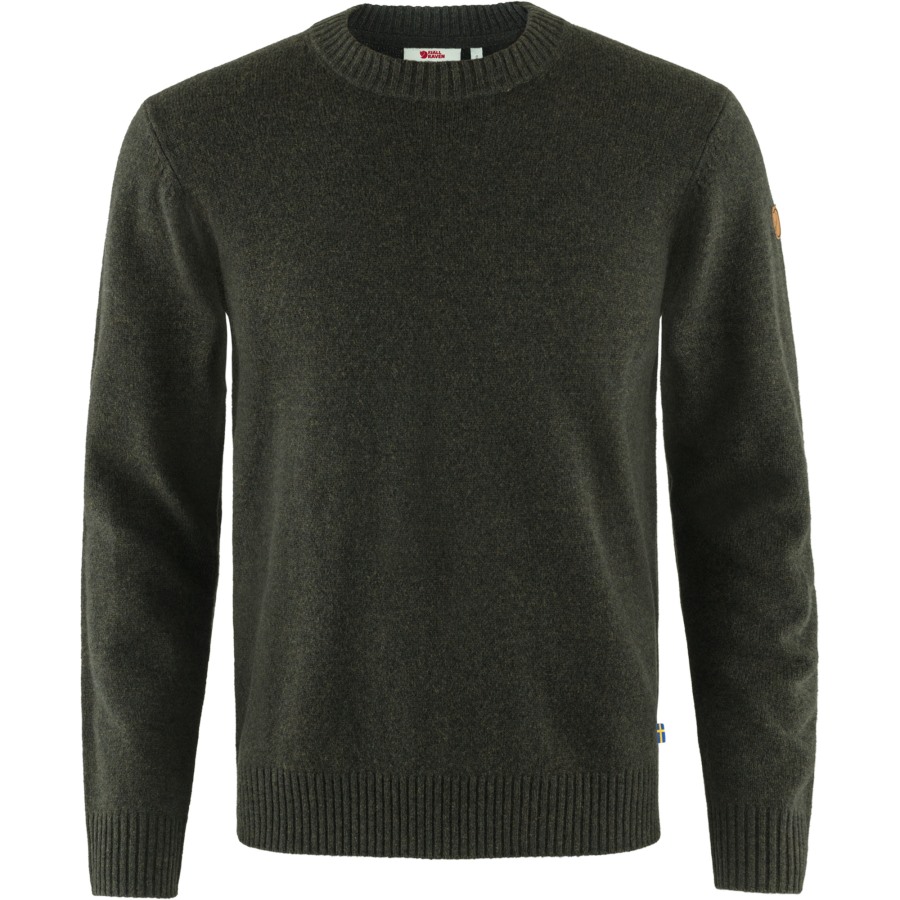 Övik Round-Neck Sweater M Fjällräven Outlets Dark Olive