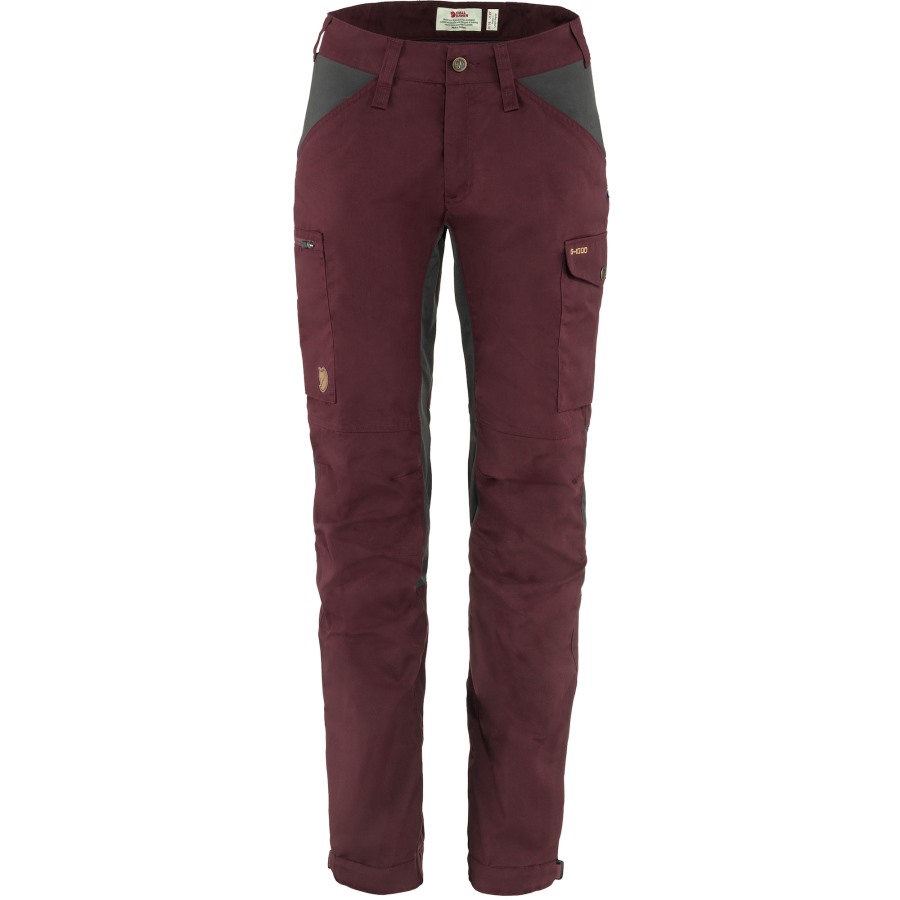Fjällräven Outlets Kaipak Trousers Curved W Dark Garnet-Dark Grey