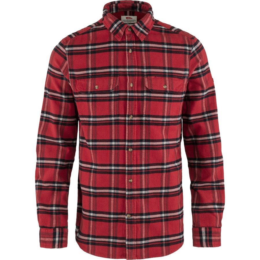 Övik Heavy Flannel Shirt M Red Oak-Fog Fjällräven Outlets