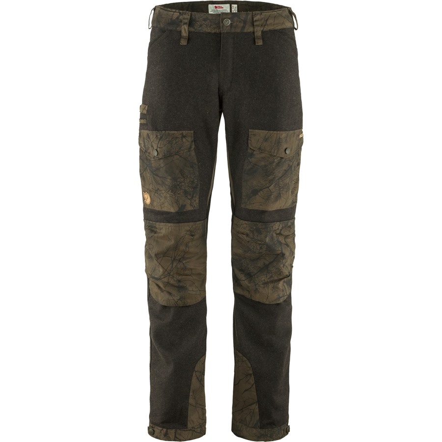 Fjällräven Outlets Dark Olive-Dark Olive Camo Värmland Wool Trousers M