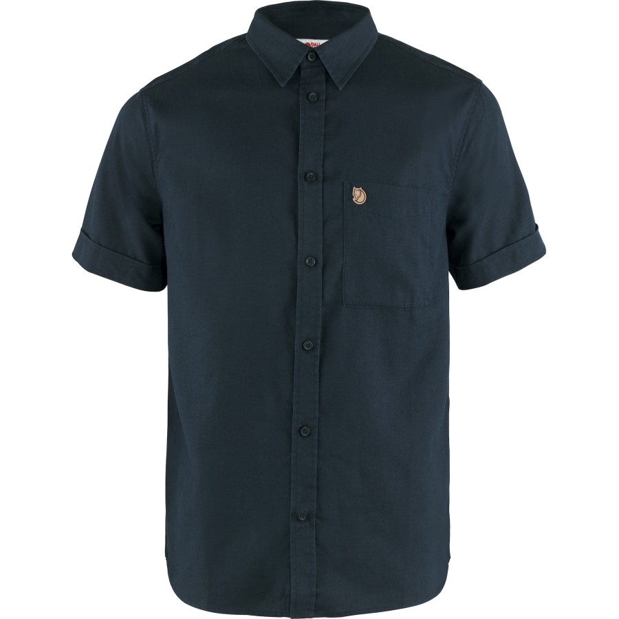 Dark Navy Fjällräven Outlets Övik Travel Shirt Ss M
