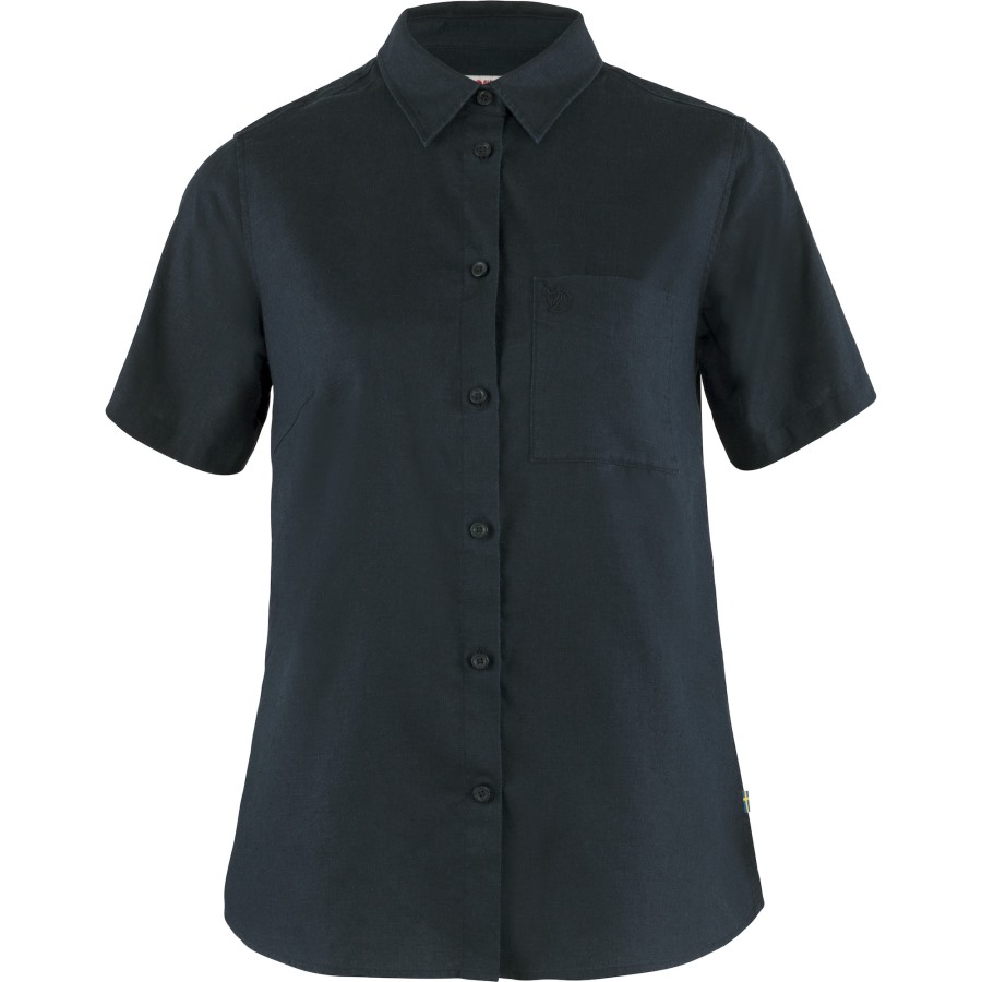 Dark Navy Fjällräven Outlets Övik Travel Shirt Ss W
