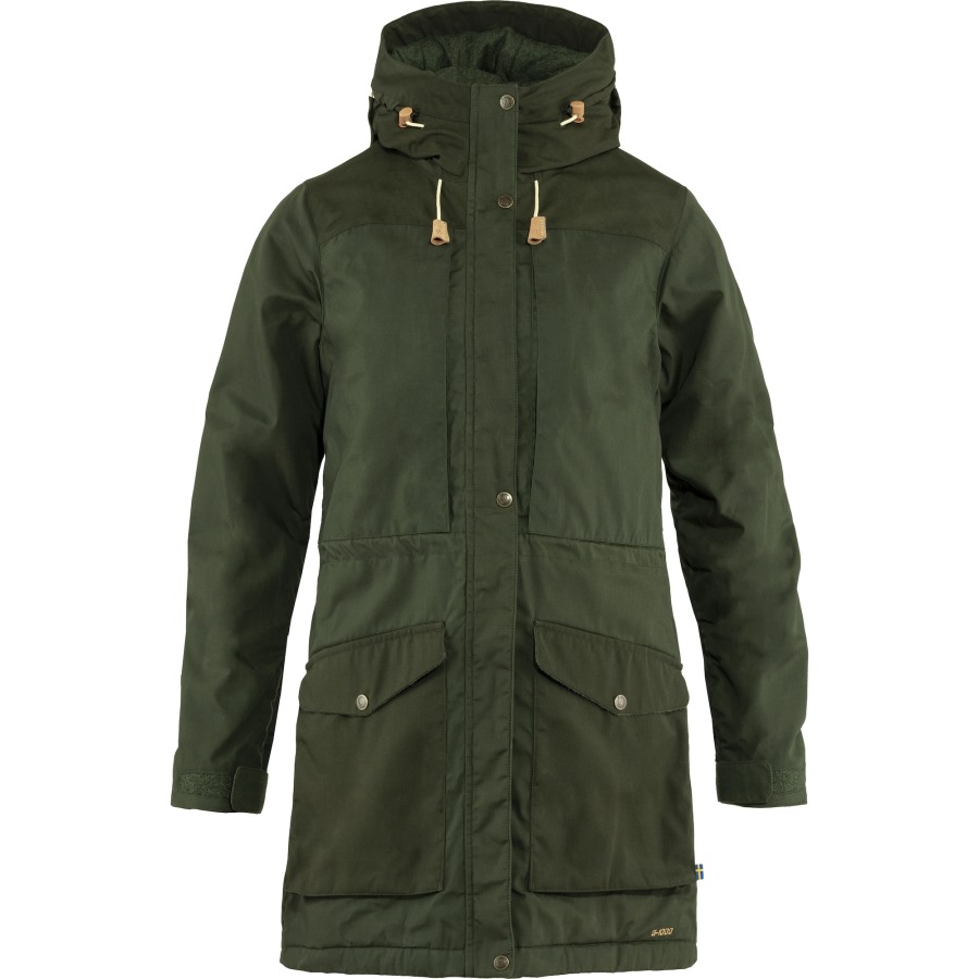 Deep Forest Singi Wool Padded Parka W Fjällräven Outlets Brand
