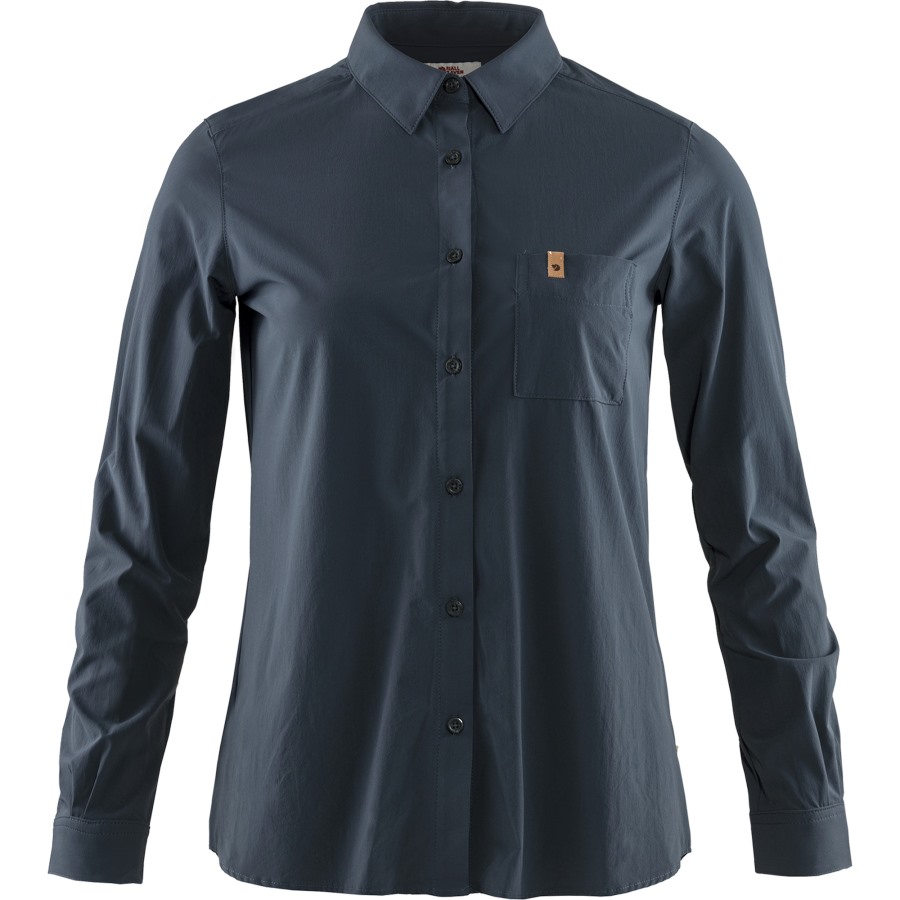 Navy Fjällräven Outlets Övik Lite Shirt Ls W