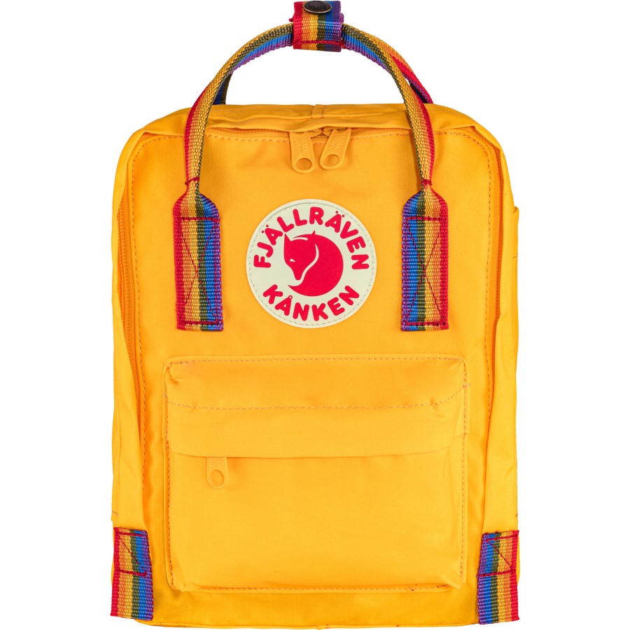 Warm Yellow-Rainbow Pattern Fjällräven Outlets Kånken Rainbow Mini
