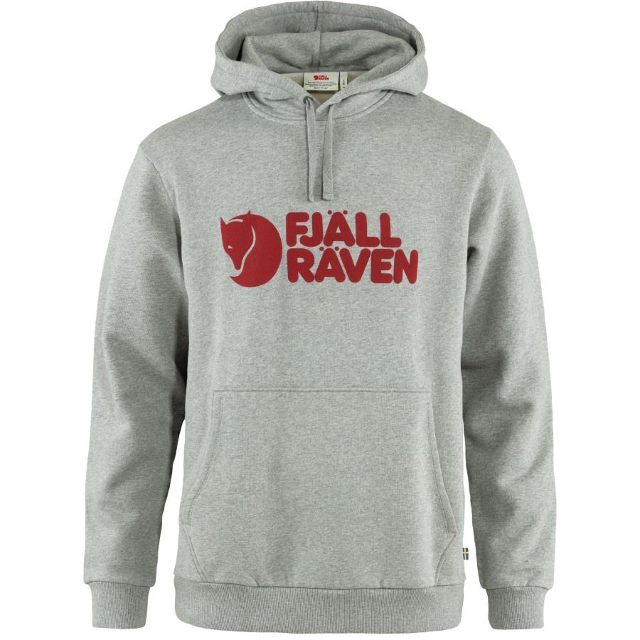 Logo Hoodie M Fjällräven Outlets Grey-Melange