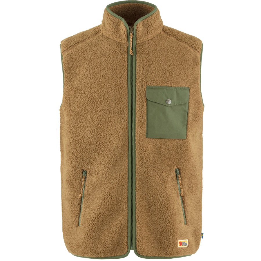 Vardag Pile Fleece Vest M Buckwheat Brown-Laurel Green Fjällräven Outlets