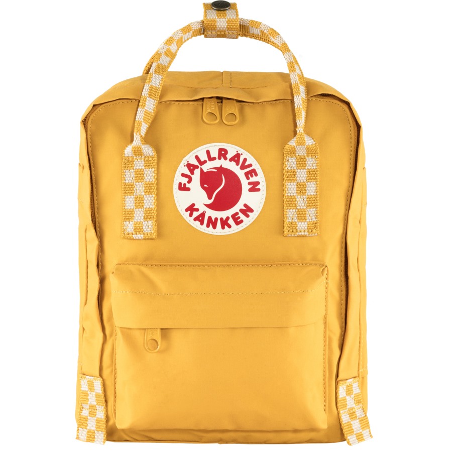 Ochre-Chess Pattern Fjällräven Outlets Brand Kånken Mini