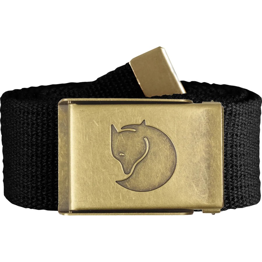 Black Canvas Brass Belt 4 Cm Fjällräven Outlets