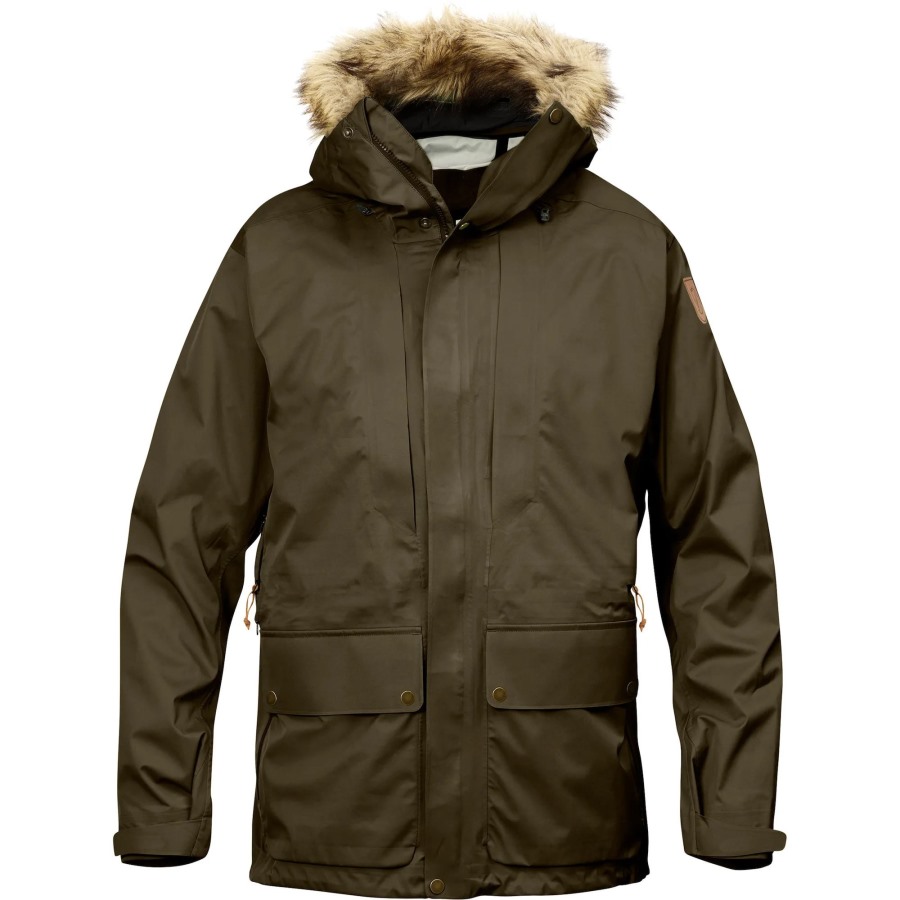 Keb Eco-Shell Parka M Dark Olive Fjällräven Outlets