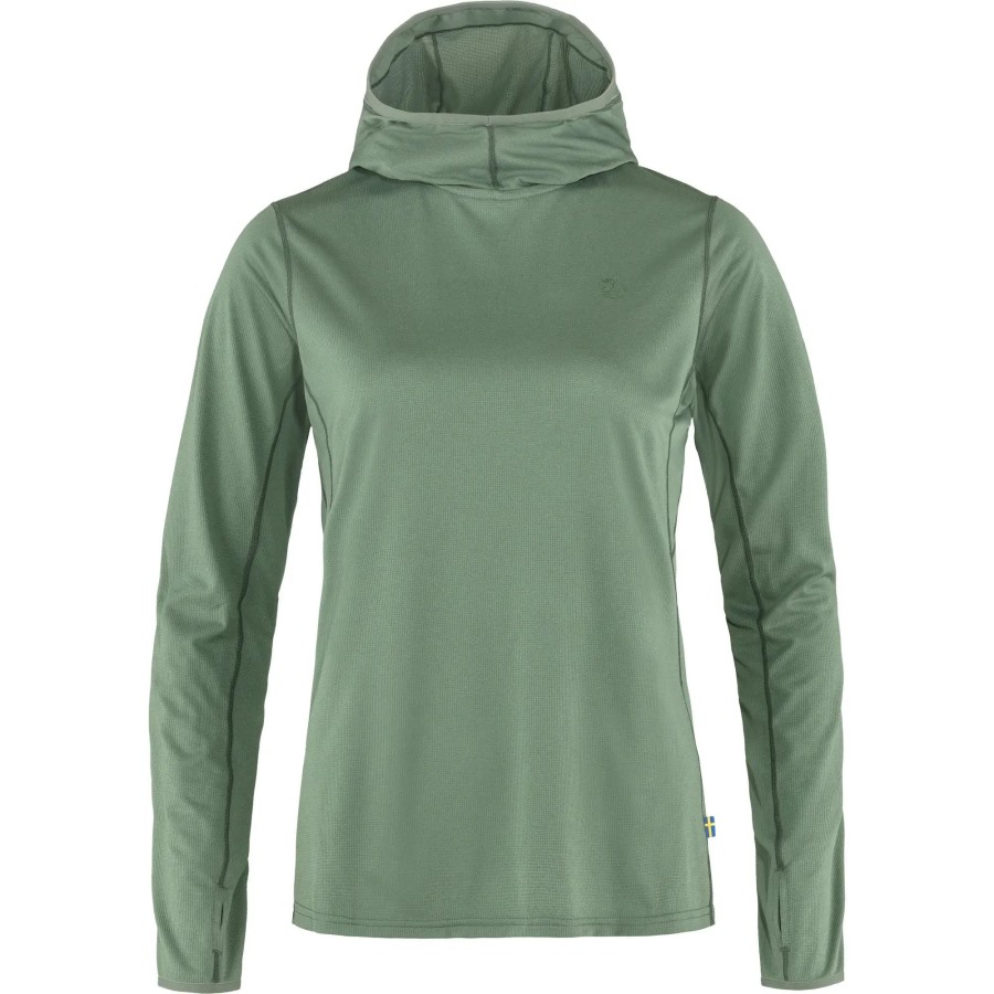 Patina Green Abisko Sun-Hoodie W Fjällräven Outlets