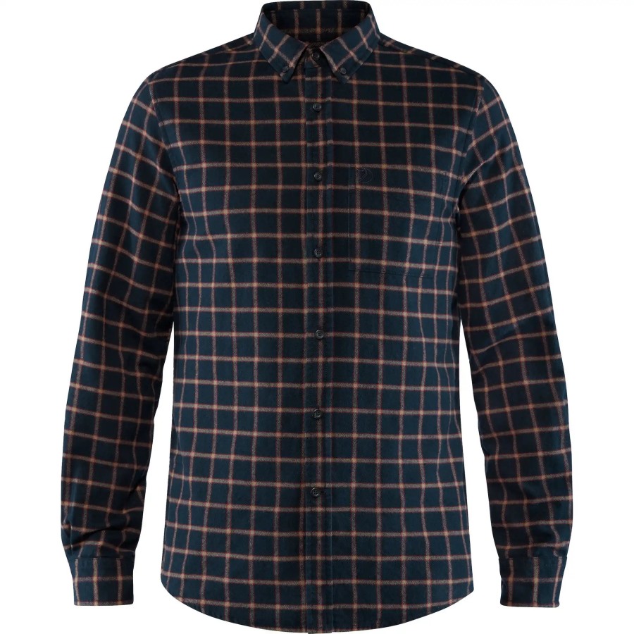 Övik Flannel Shirt M Dark Navy Fjällräven Outlets