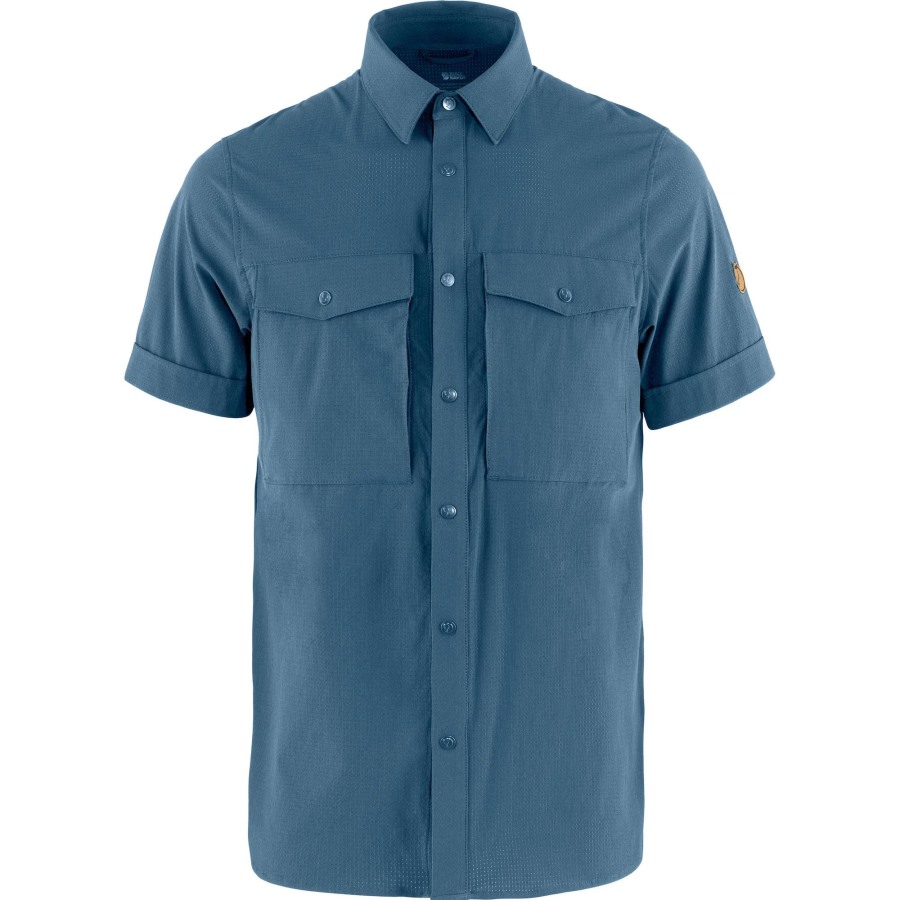 Fjällräven Outlets Abisko Trekking Shirt Ss M Uncle Blue