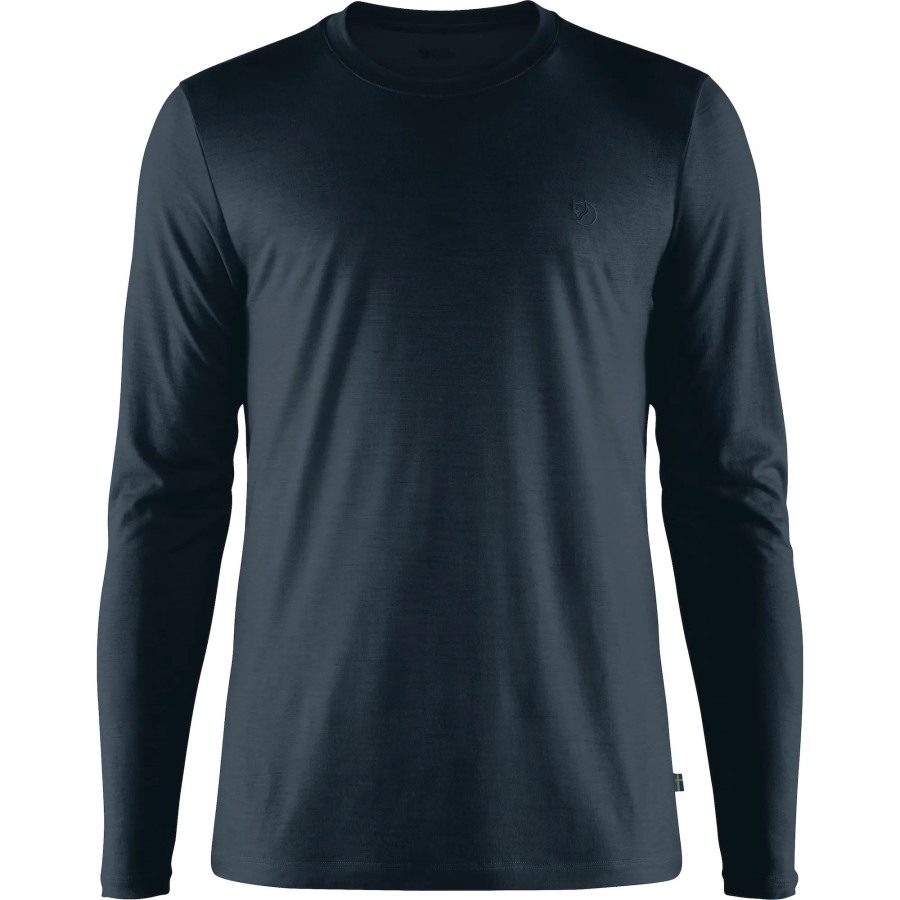 Dark Navy Abisko Wool Ls M Fashion Fjällräven Outlets