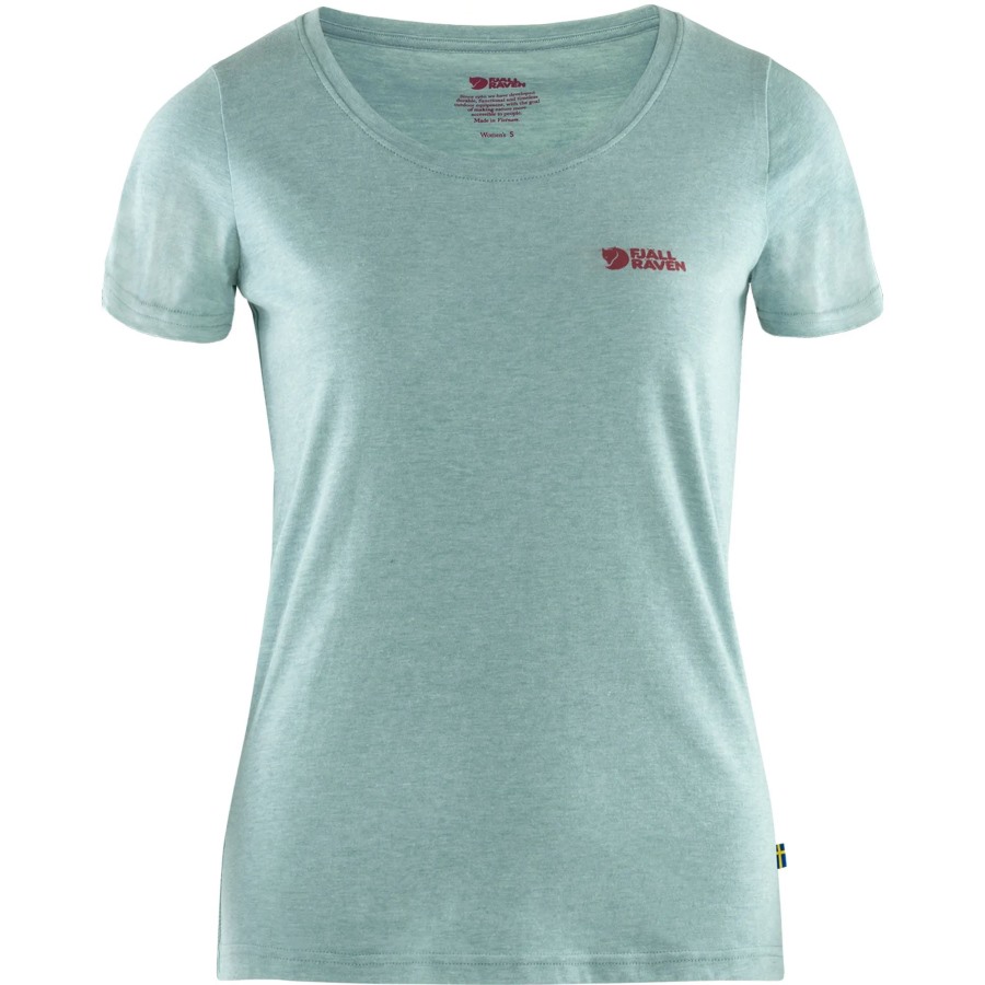 Clay Blue-Melange Fjällräven Outlets Logo T-Shirt W