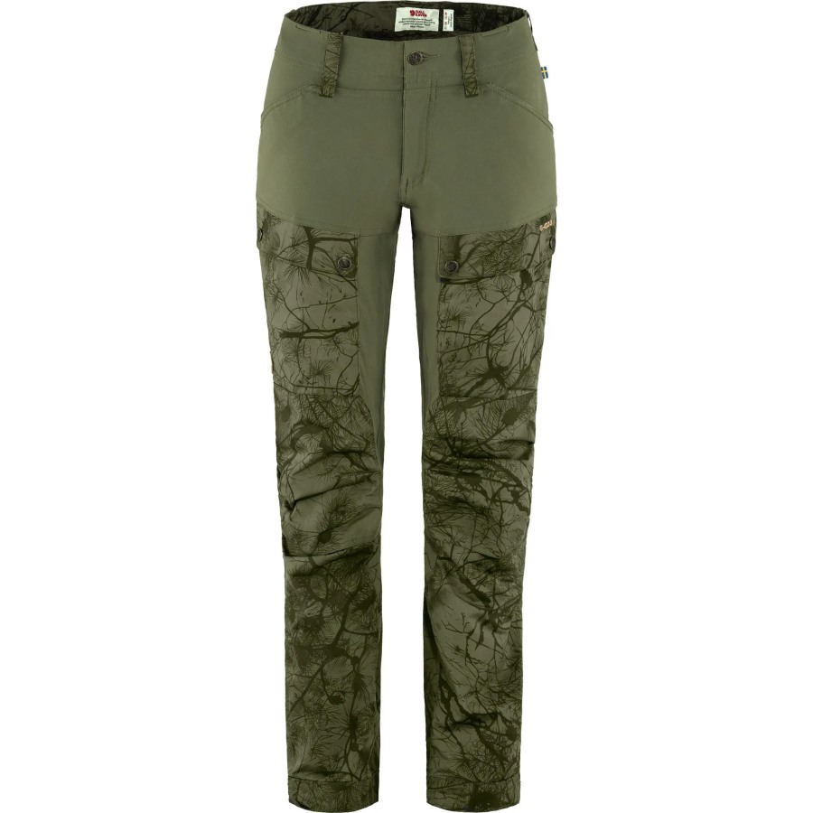 Keb Trousers W Reg Fjällräven Outlets Green Camo-Laurel Green