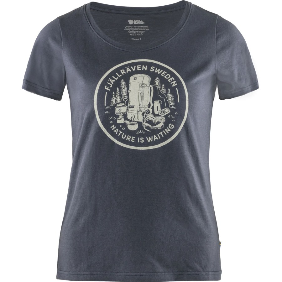 Fikapaus T-Shirt W Navy Fjällräven Outlets