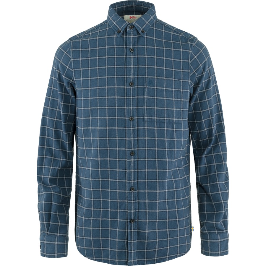 Fjällräven Outlets Indigo Blue-Flint Grey Övik Flannel Shirt M