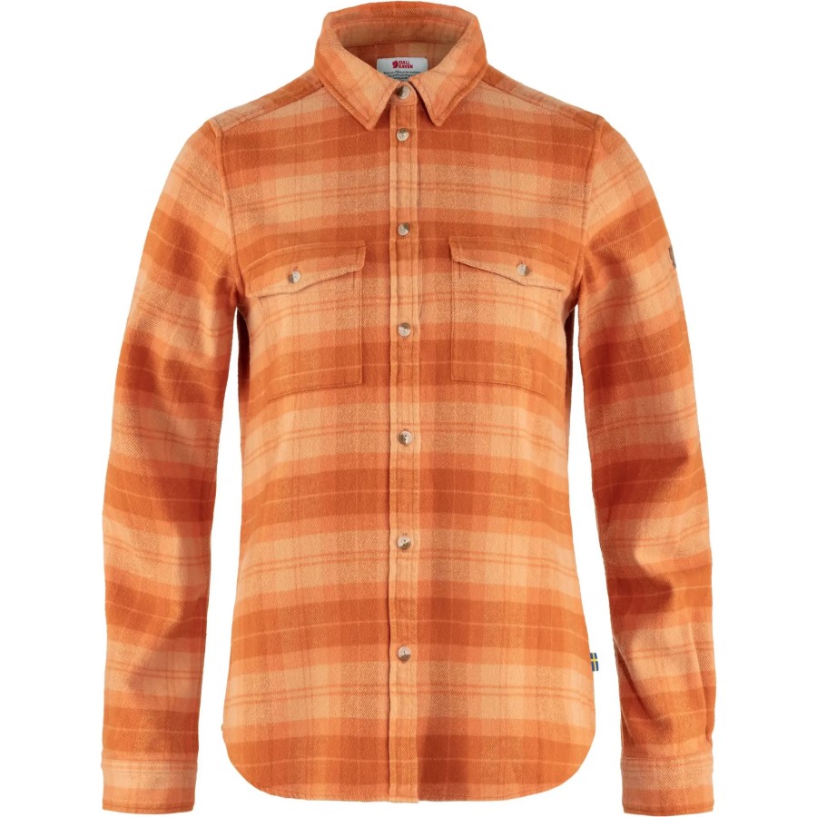 Fjällräven Outlets Övik Heavy Flannel Shirt W Peach Sand-Desert Brown