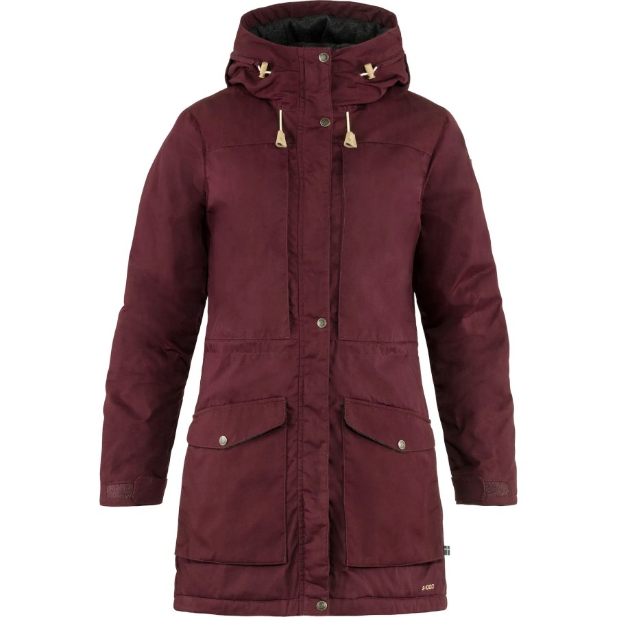 Dark Garnet Singi Wool Padded Parka W Fjällräven Outlets