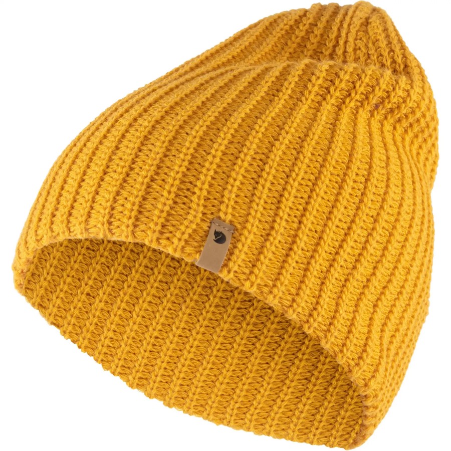 Övik Melange Beanie Mustard Yellow Fjällräven Outlets