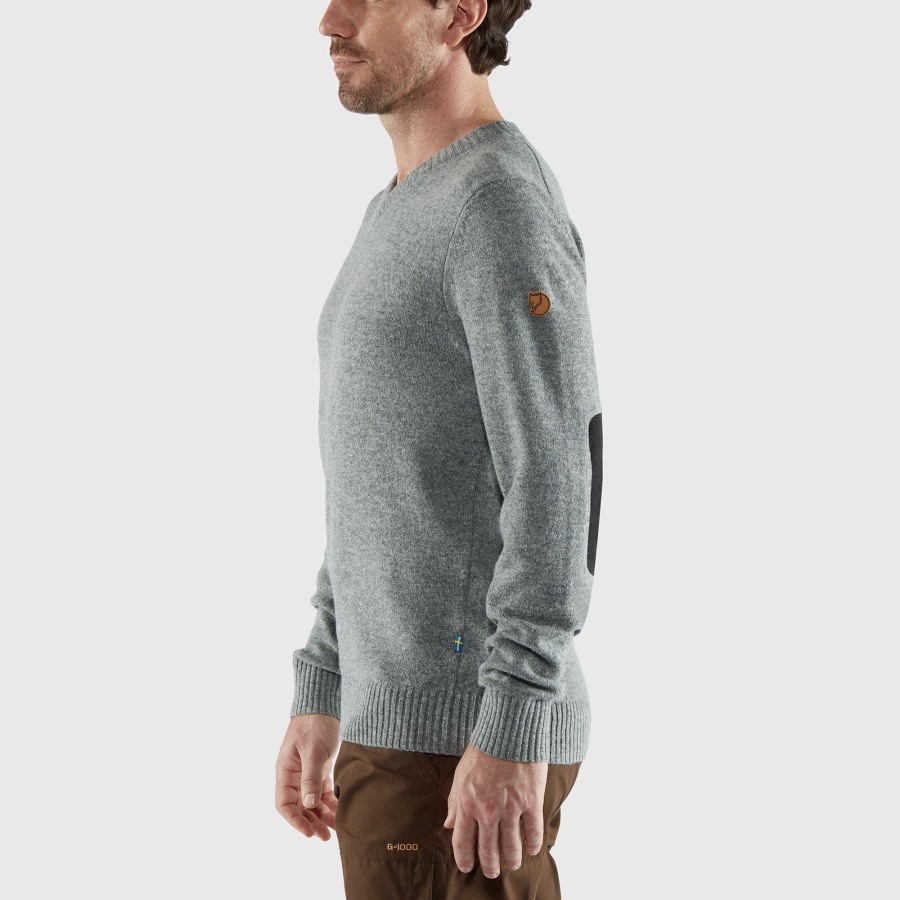 Övik V-Neck Sweater M Fjällräven Outlets Navy