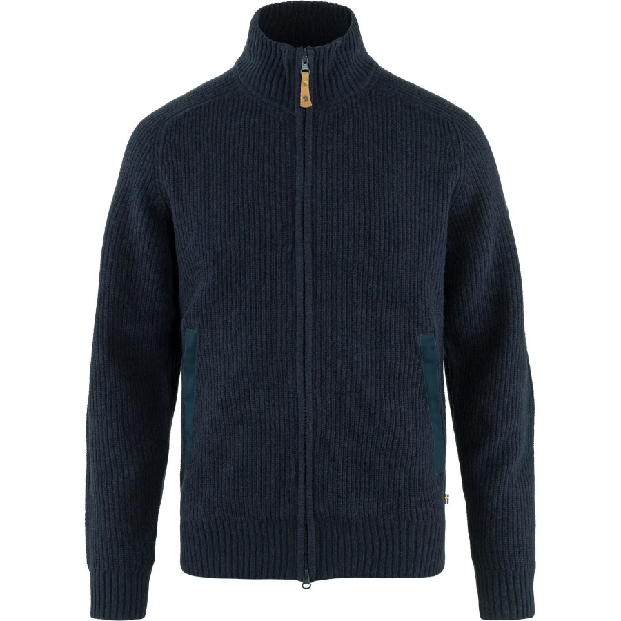 Dark Navy Fashion Fjällräven Outlets Övik Zip Cardigan Knit M