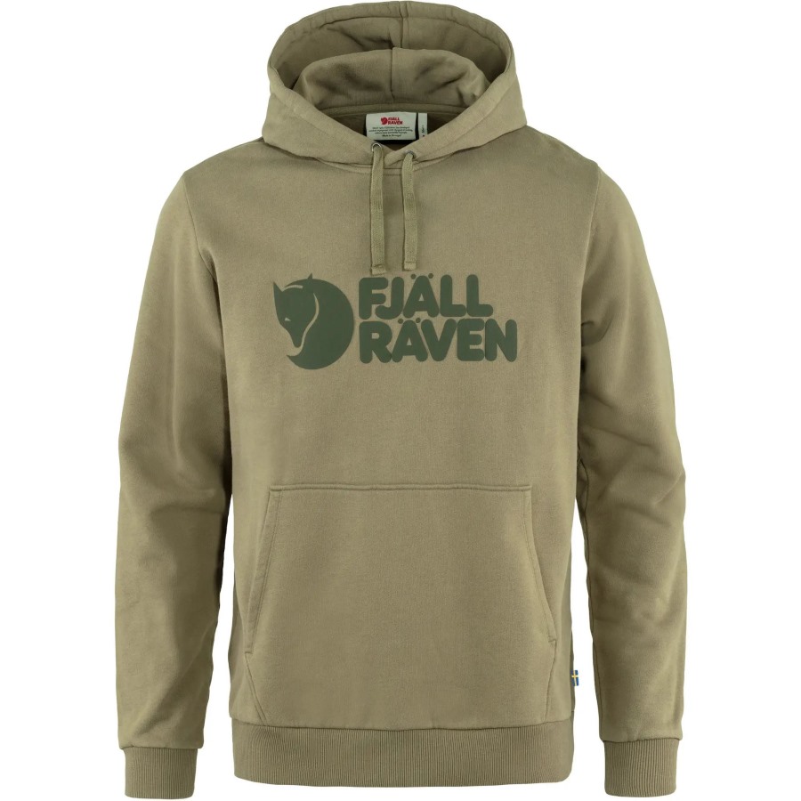 Light Olive Logo Hoodie M Fjällräven Outlets
